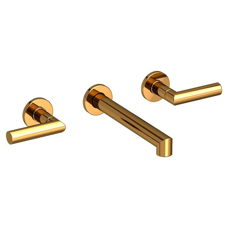 Kirsi Two Handle Wall-Mount Bathroom Faucet - Polished Gold PVD - Image 1