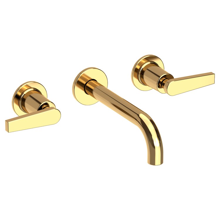 Lavatory Faucet Dorrance Wall Mount 8 Inch Spread 2 Lever ADA Watersense Polished Brass Uncoated Living 1.2 Gallons Per Minute Brass Less Drain Spout Reach 7-1/9 Inch - Image 1