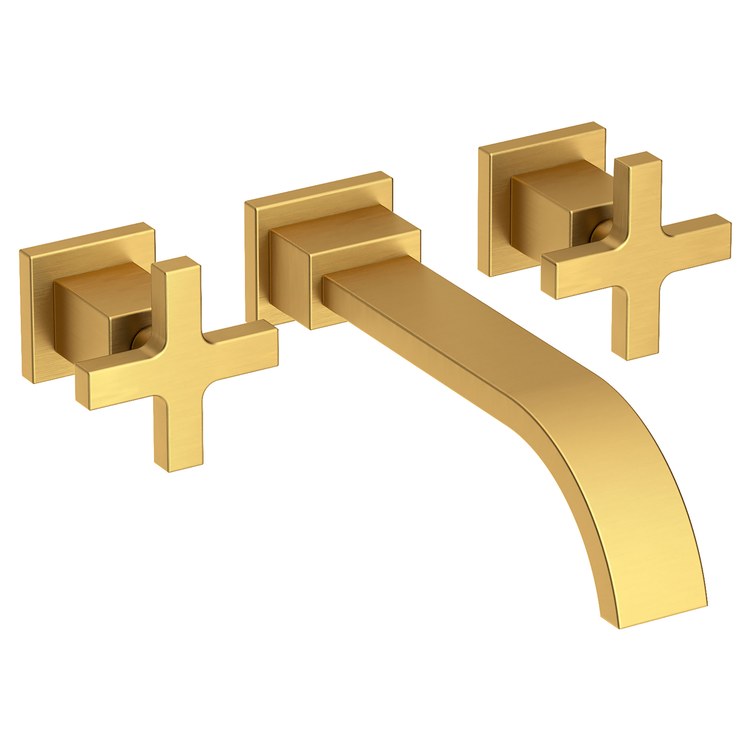 Secant Two Handle Wall-Mount Bathroom Faucet - Satin Bronze PVD - Image 1