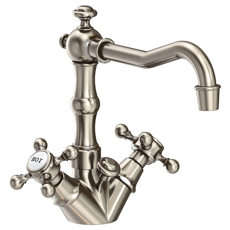Lavatory Faucet Chesterfield 2 Cross ADA WaterSense Antique Nickel 1.2 Gallons per Minute Pop-Up 1 Hole