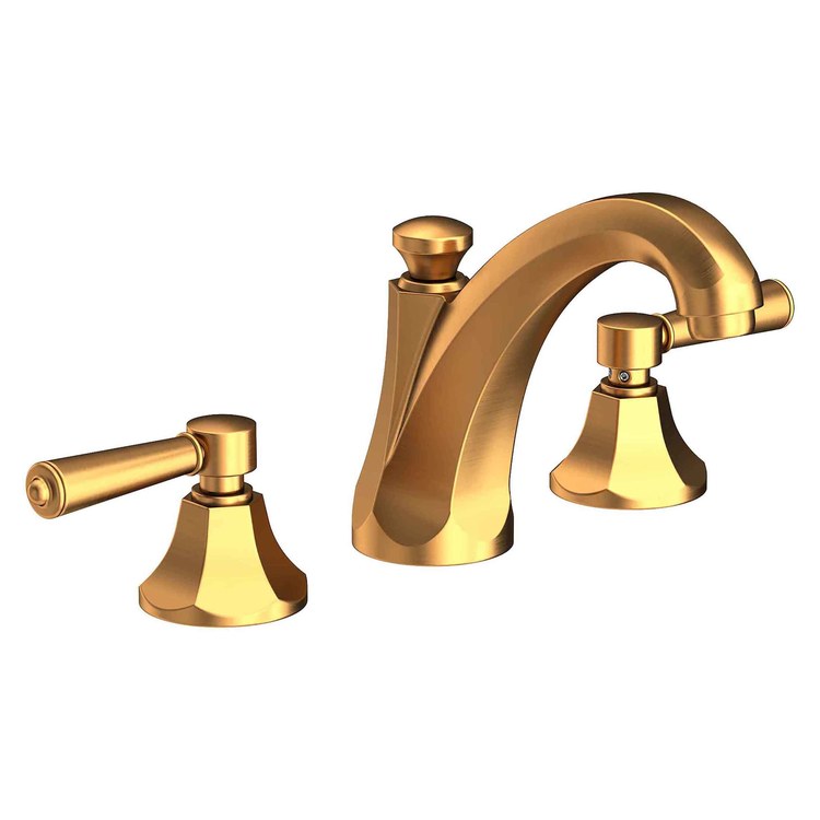 Lavatory Faucet Metropole Widespread 8 to 20 Inch Spread 2 Lever ADA WaterSense Satin Gold PVD 1.2 Gallons per Minute Fixed Pop-Up 3 Hole - Image 1
