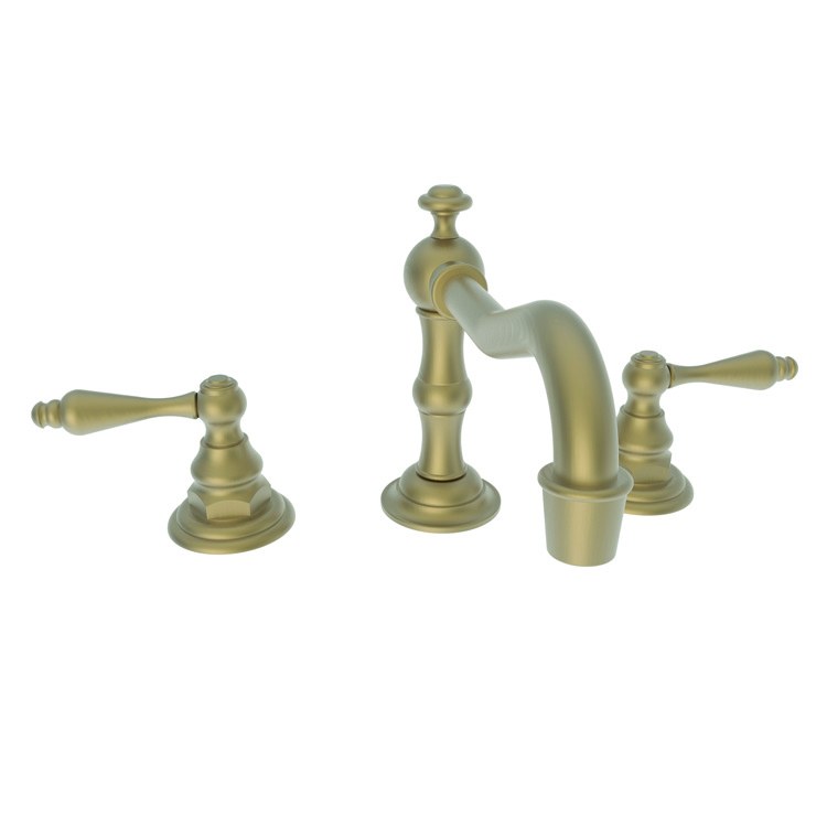 Lavatory Faucet Chesterfield Widespread 8 to 20 Inch Spread 2 Lever ADA Watersense Satin Bronze PVD 1.2 Gallons Per Minute Brass Pop-Up with Tailpiece Spout Reach 7 Inch