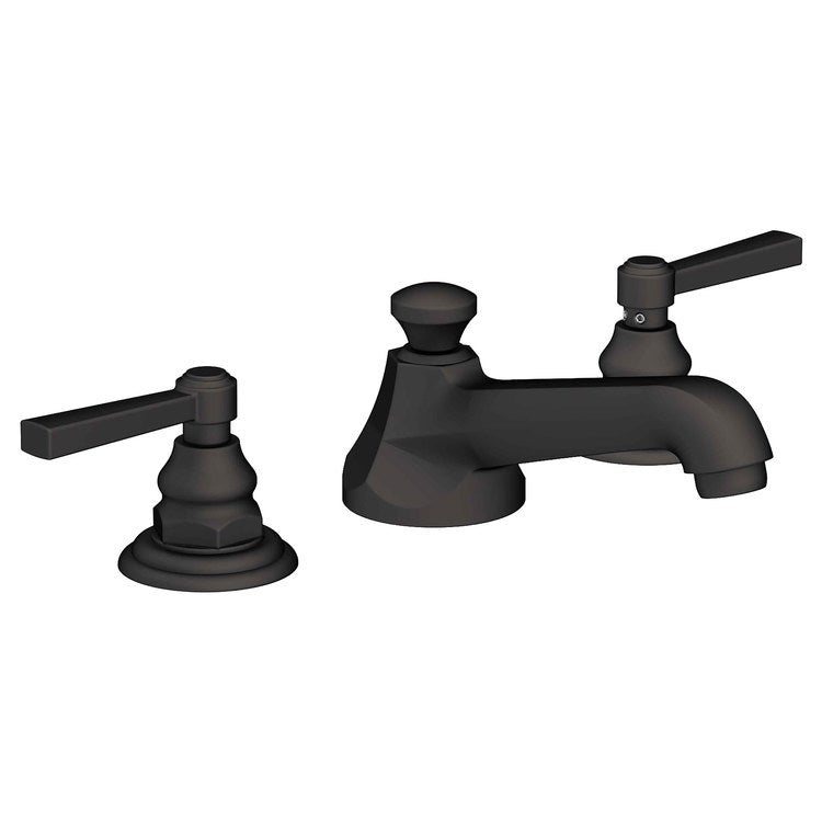 Astor Two Handle Widespread Bathroom Faucet with Lever Handles with Drain - Flat Black - Image 1