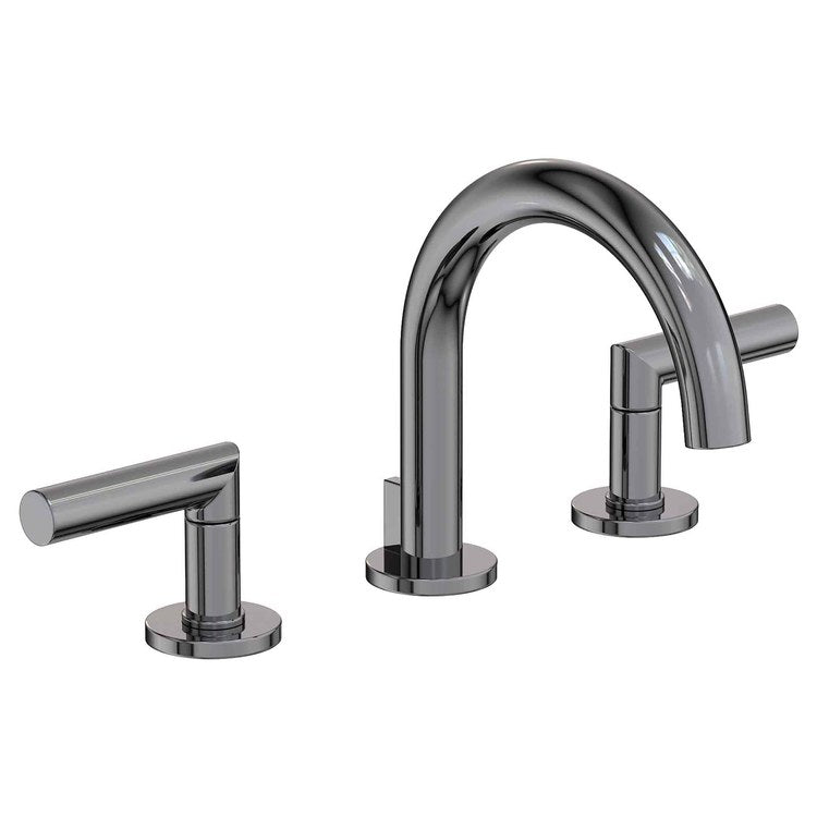 Lavatory Faucet Pavani Widespread 8 to 20 Inch Spread 2 Lever ADA WaterSense Midnight Chrome 1.2 Gallons per Minute Gooseneck Pop-Up 3 Hole - Image 1