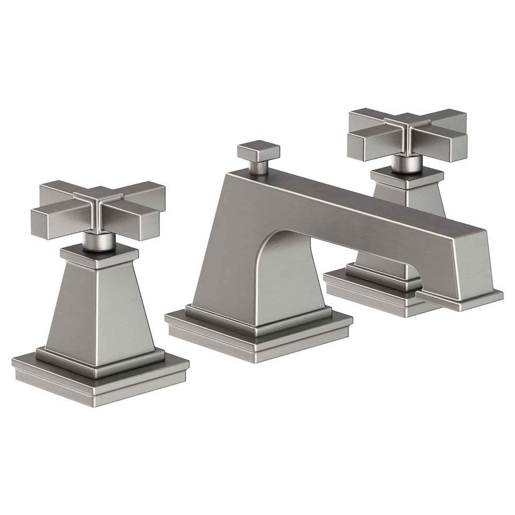 Lavatory Faucet Malvina Widespread 8 to 20 Inch Spread 2 Cross ADA WaterSense Stainless Steel PVD 1.2 Gallons per Minute Fixed Pop-Up 3 Hole - Image 1