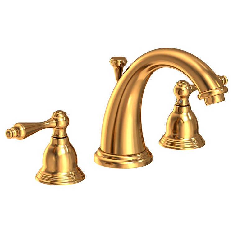 Seaport Two Handle Widespread Bathroom Faucet with Lever Handles with Drain – Aged Brass