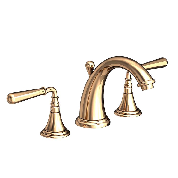 Lavatory Faucet Bevelle Widespread 8 to 20 Inch Spread 2 Lever ADA WaterSense French Gold PVD 1.2 Gallons per Minute Fixed Pop-Up 3 Hole - Image 1