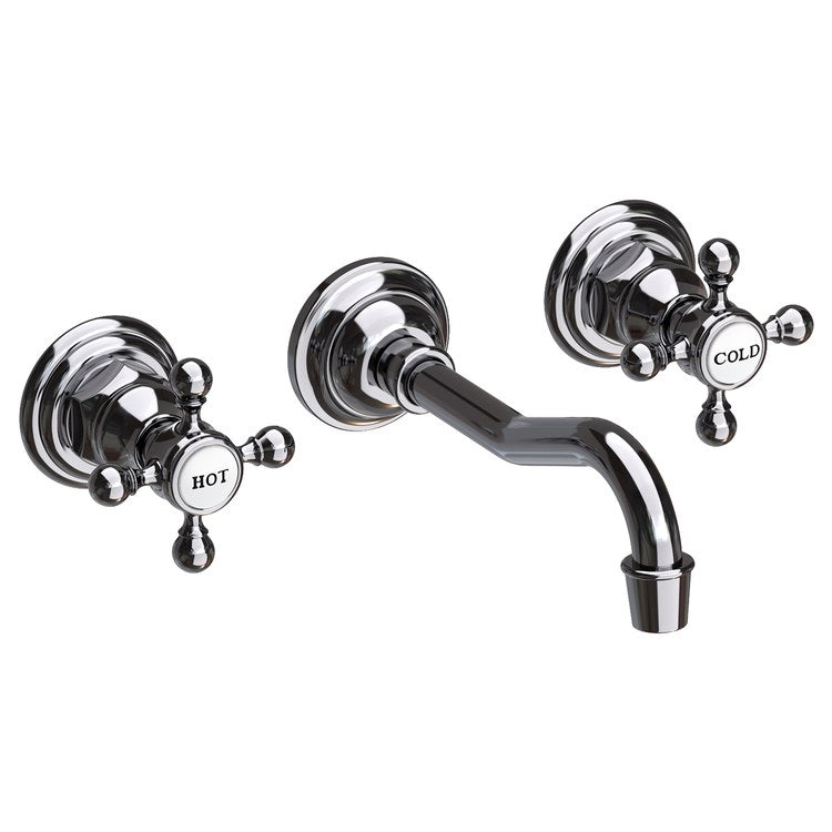 Lavatory Trim Chesterfield Wall Mount 2 Cross Midnight Chrome ADA WaterSense 1.2 Gallons per Minute - Image 1
