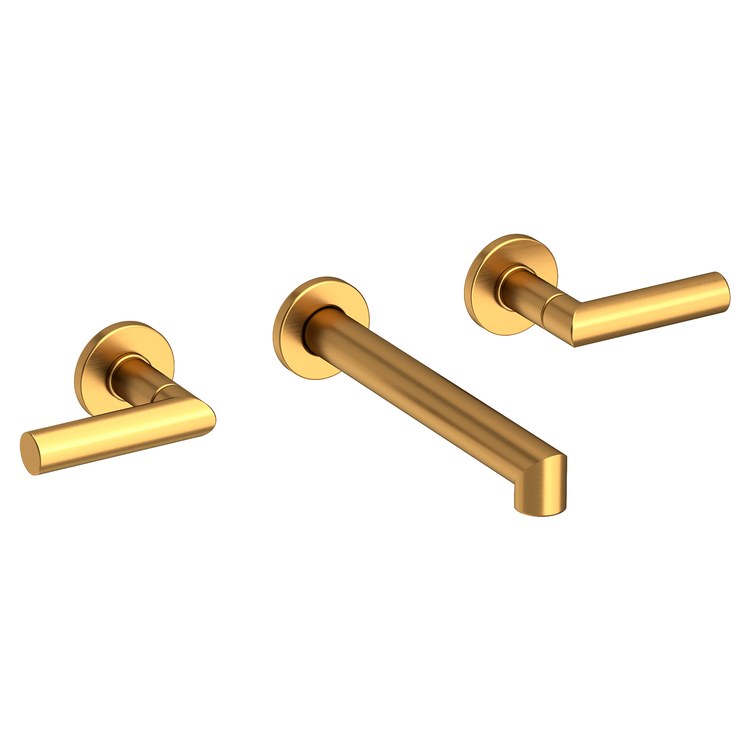 Kirsi Two Handle Wall-Mount Bathroom Faucet - Satin Gold PVD - Image 1