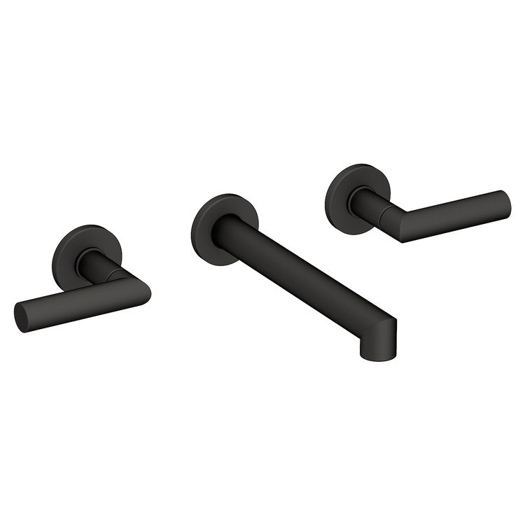 Kirsi Two Handle Wall-Mount Bathroom Faucet - Flat Black - Image 1