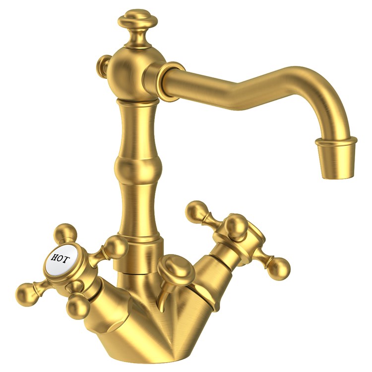 Lavatory Faucet Chesterfield 2 Cross ADA WaterSense Satin Brass PVD 1.2 Gallons per Minute Pop-Up 1 Hole - Image 1