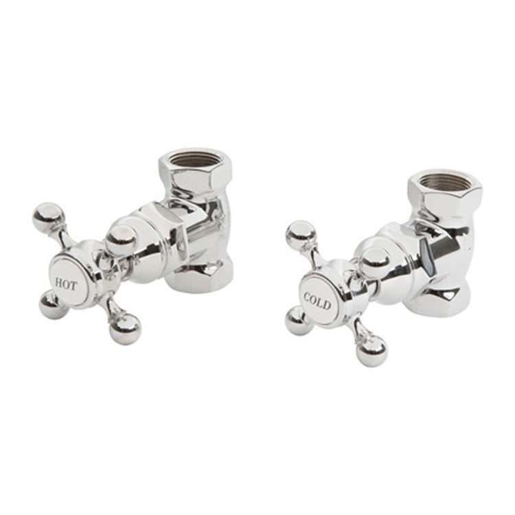 Shut-Off Valve Fairfield Hot and Cold Pair Brass 3/4IN Cross Satin Bronze PVD - Image 1