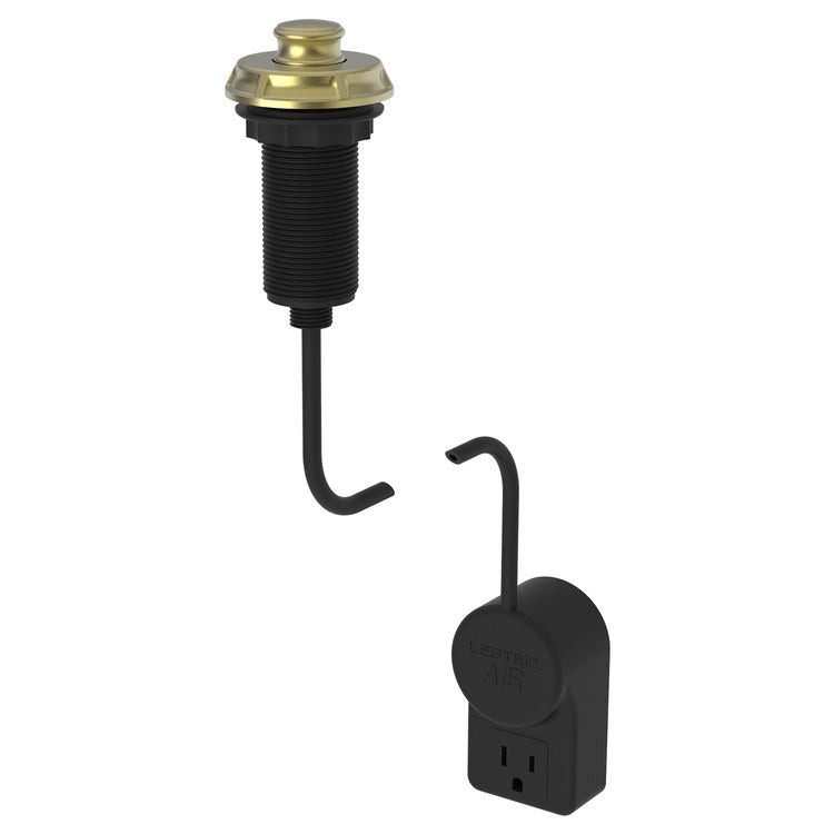 Air Activation Switch Gavin Disposer with Power Adapter Satin Brass PVD Brass
