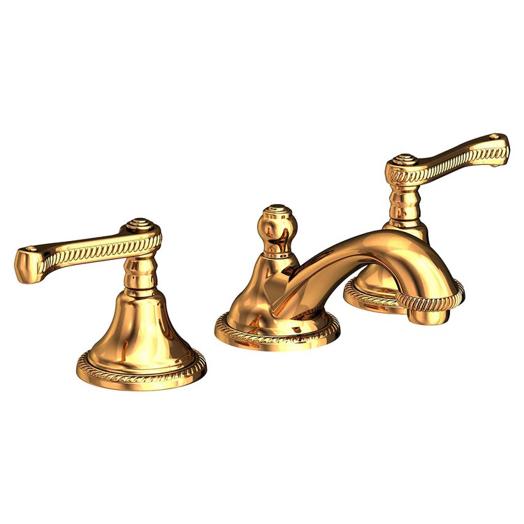 Amisa Two Handle Widespread Bathroom Faucet with Cross Handles with Drain - Polished Gold PVD - Image 1