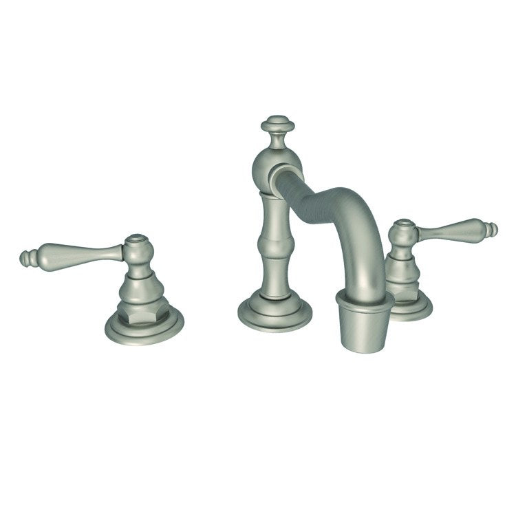 Lavatory Faucet Chesterfield Widespread 8 to 20 Inch Spread 2 Lever ADA Watersense Antique Nickel 1.2 Gallons Per Minute Brass Pop-Up with Tailpiece Spout Reach 7 Inch - Image 1
