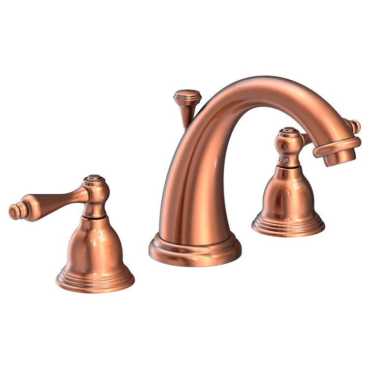 Seaport Two Handle Widespread Bathroom Faucet with Lever Handles with Drain – Antique Copper