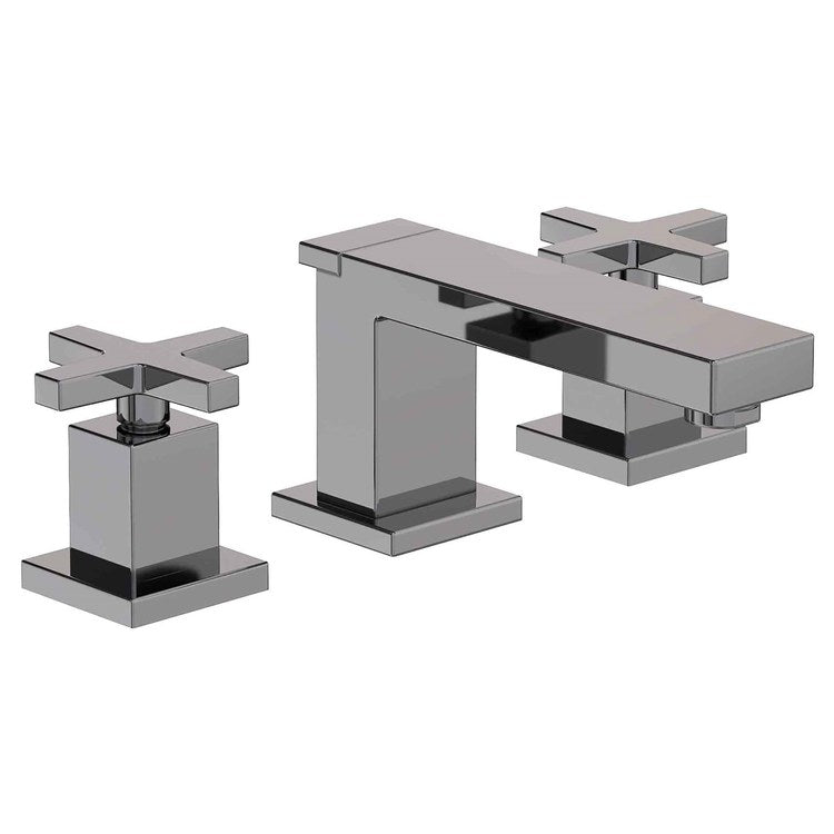 Lavatory Faucet Skylar Widespread 8 to 20 Inch Spread 2 Cross ADA WaterSense Midnight Chrome 1.2 Gallons per Minute Fixed Pop-Up 3 Hole - Image 1