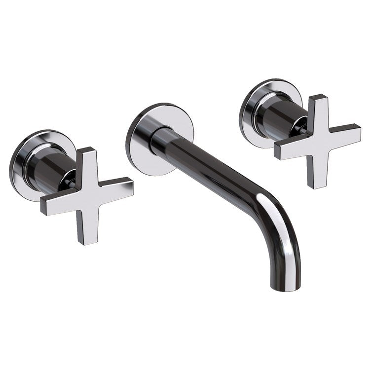 Lavatory Faucet Dorrance Wall Mount 8 Inch Spread 2 Cross ADA Watersense Midnight Chrome 1.2 Gallons Per Minute Brass Less Drain Spout Reach 7-1/9 Inch - Image 1