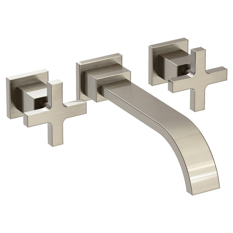 Secant Two Handle Wall-Mount Bathroom Faucet - Antique Nickel - Image 1