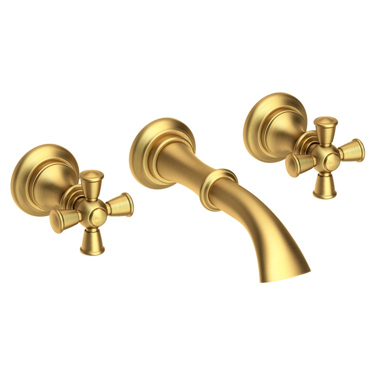 Sutton Two Handle Wall-Mount Bathroom Faucet with Cross Handles - Satin Bronze PVD - Image 1
