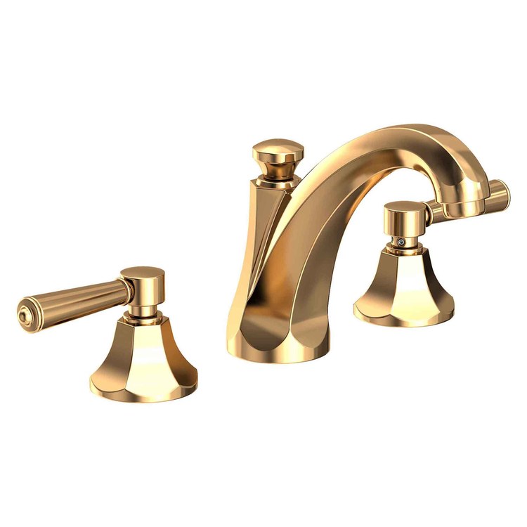 Lavatory Faucet Metropole Widespread 8 to 20 Inch Spread 2 Lever ADA WaterSense Polished Brass Uncoated Living 1.2 Gallons per Minute Fixed Pop-Up 3 Hole - Image 1