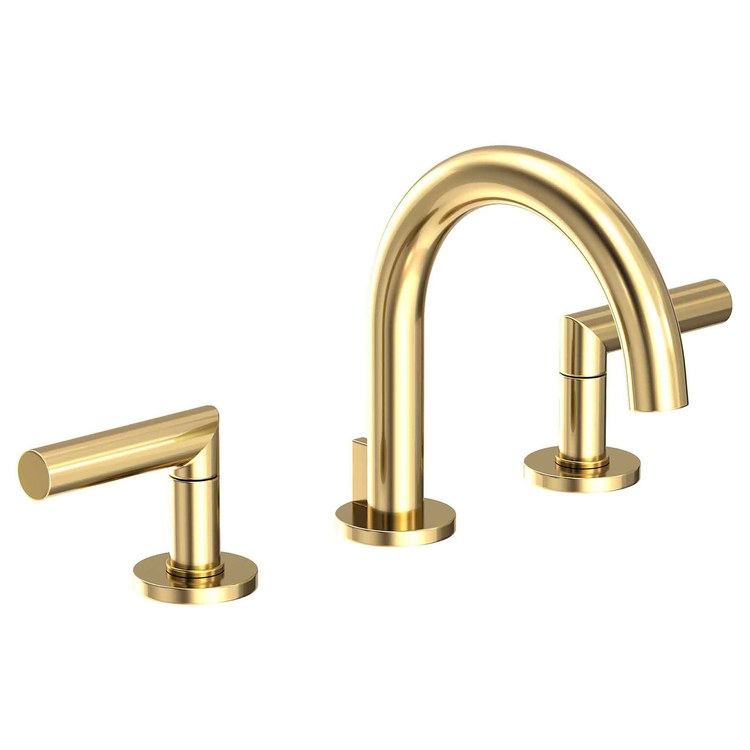 Lavatory Faucet Pavani Widespread 8 to 20 Inch Spread 2 Lever ADA WaterSense Forever Brass PVD 1.2 Gallons per Minute Gooseneck Pop-Up 3 Hole - Image 1