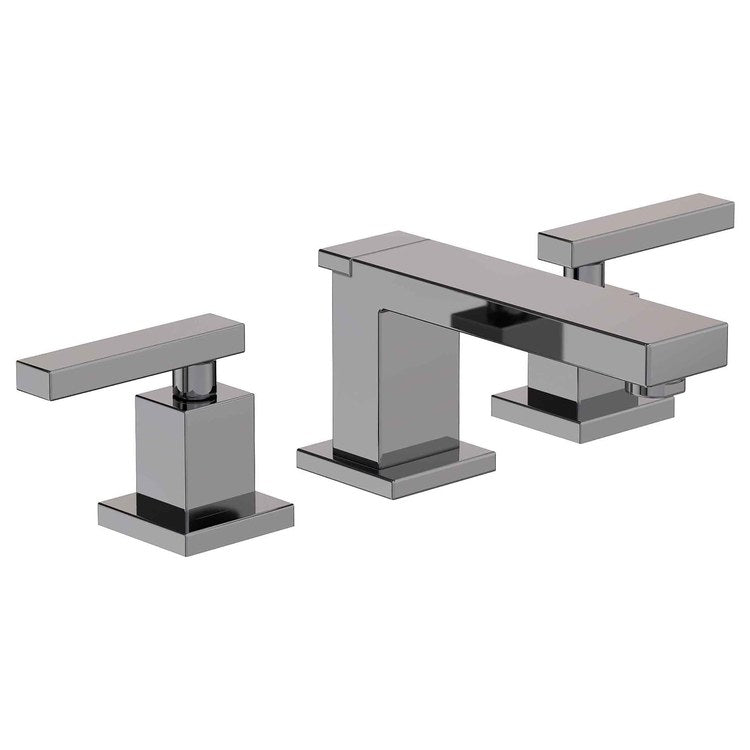 Lavatory Faucet Skylar Widespread 8 to 20 Inch Spread 2 Lever ADA WaterSense Midnight Chrome 1.2 Gallons per Minute Fixed Pop-Up 3 Hole - Image 1