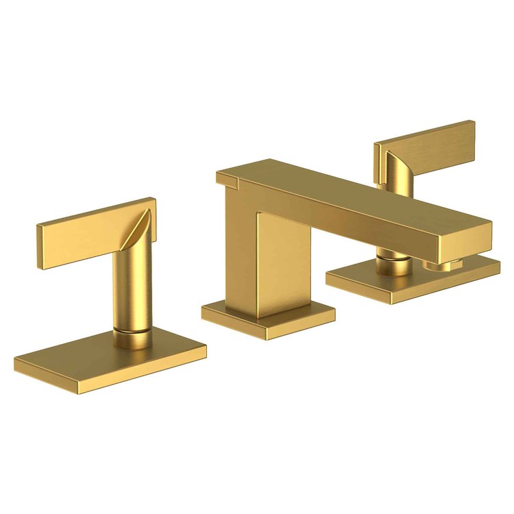 Lavatory Faucet Metro Widespread 8 to 20 Inch Spread 2 Lever ADA WaterSense Satin Brass PVD 1.2 Gallons per Minute Fixed Pop-Up 3 Hole - Image 1
