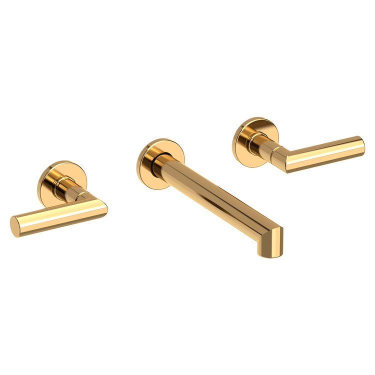 Kirsi Two Handle Wall-Mount Bathroom Faucet - Polished Brass Uncoated - Image 1