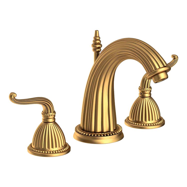 Lavatory Faucet Alexandria Widespread 8 to 20 Inch Spread 2 Lever ADA WaterSense Satin Bronze PVD 1.2 Gallons per Minute Fixed Pop-Up 3 Hole