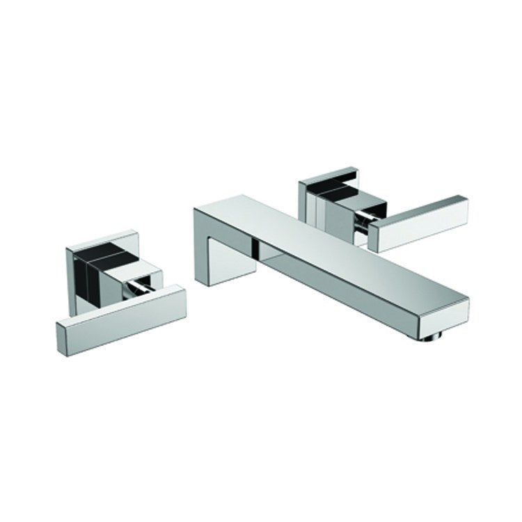 Skylar Two Handle Wall-Mount Bathroom Faucet - Aged Brass - Image 1