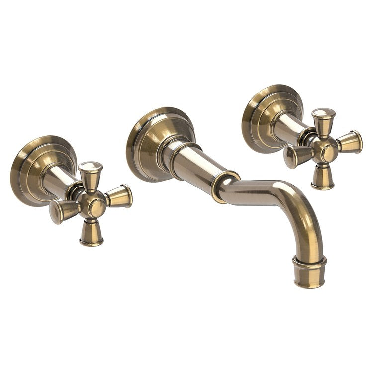 Lavatory Trim Jacobean Wall Mount 2 Cross Antique Brass WaterSense ADA 1.2 Gallons per Minute - Image 1