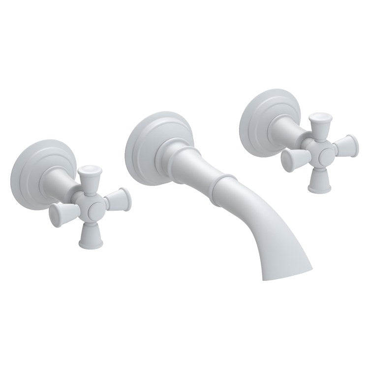 Aylesbury Two Handle Wall-Mount Bathroom Faucet - Matte White - Image 1