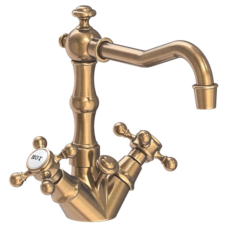 Lavatory Faucet Chesterfield 2 Cross ADA WaterSense Antique Brass 1.2 Gallons per Minute Pop-Up 1 Hole - Image 1
