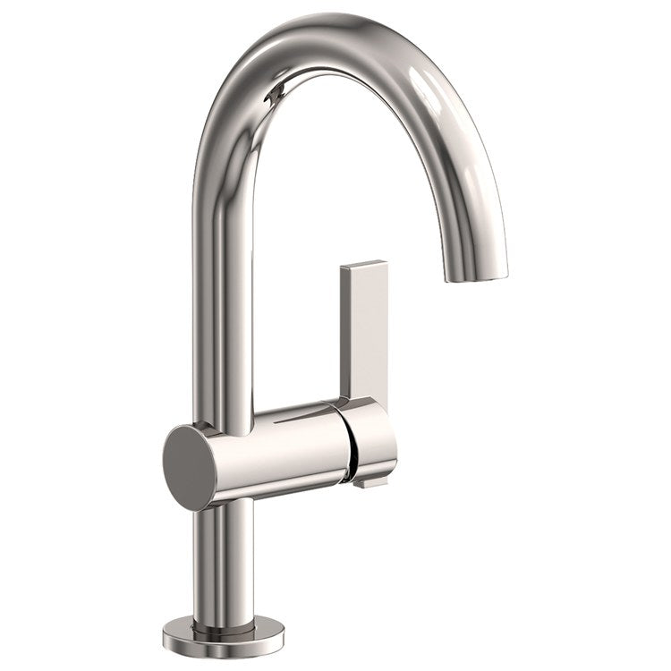 Lavatory Faucet Priya 1 Lever ADA WaterSense Polished Nickel 1.2 Gallons per Minute Gooseneck Pop-Up 1 Hole - Image 1