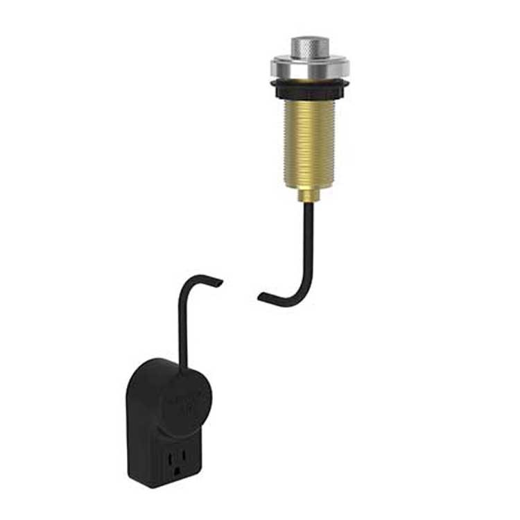 Air Activation Switch Muncy Disposer with Power Adapter Aged Brass