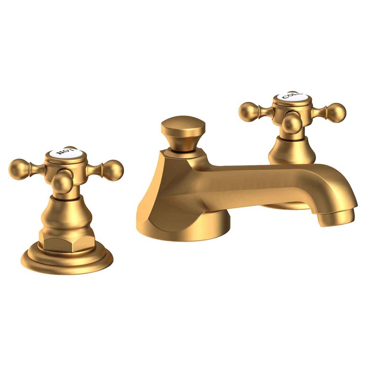 Lavatory Faucet Astor Widespread 8 to 20 Inch Spread 2 Cross WaterSense Satin Bronze PVD 1.2 Gallons per Minute Fixed Pop-Up 3 Hole - Image 1
