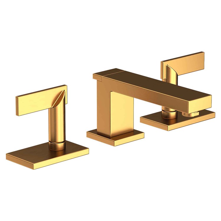 Lavatory Faucet Metro Widespread 8 to 20 Inch Spread 2 Lever ADA WaterSense Satin Gold PVD 1.2 Gallons per Minute Fixed Pop-Up 3 Hole - Image 1