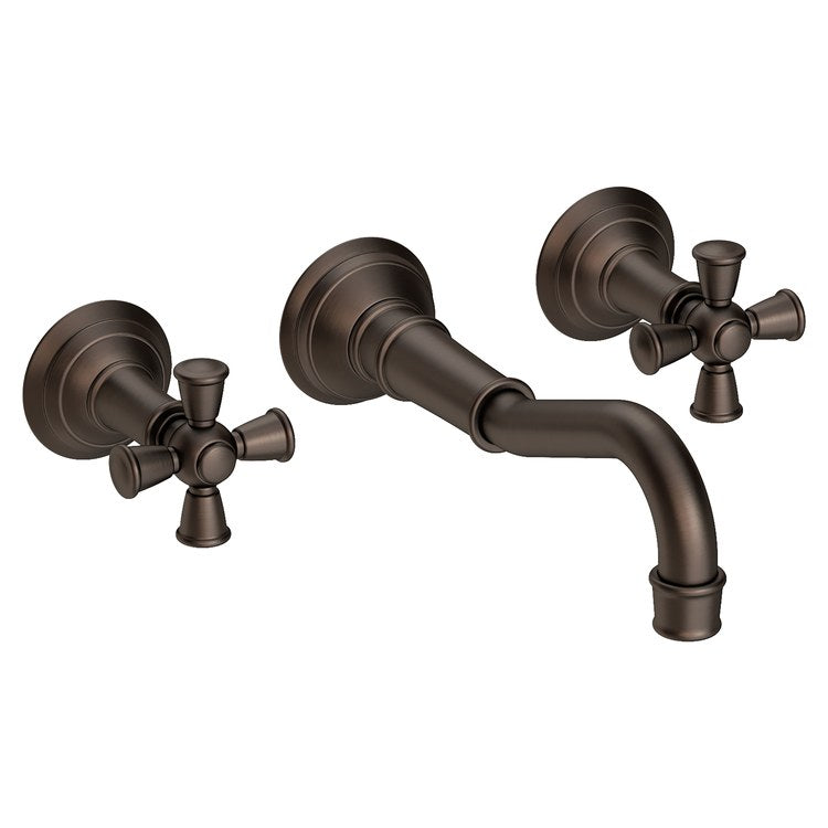 Lavatory Trim Jacobean Wall Mount 2 Cross English Bronze WaterSense ADA 1.2 Gallons per Minute - Image 1