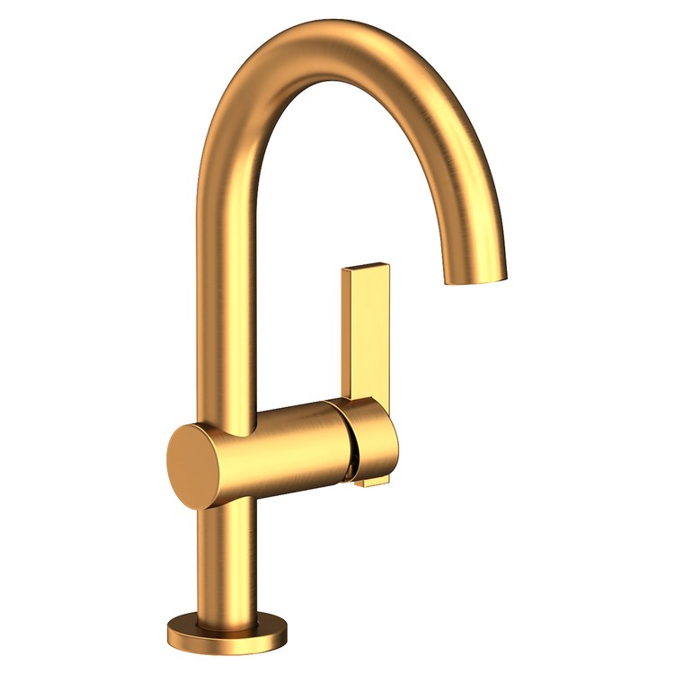 Lavatory Faucet Priya 1 Lever ADA WaterSense Satin Gold PVD 1.2 Gallons per Minute Gooseneck Pop-Up 1 Hole - Image 1
