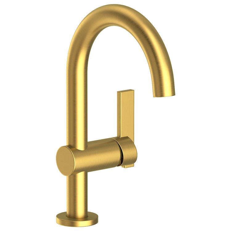 Lavatory Faucet Priya 1 Lever ADA WaterSense Satin Brass PVD 1.2 Gallons per Minute Gooseneck Pop-Up 1 Hole - Image 1