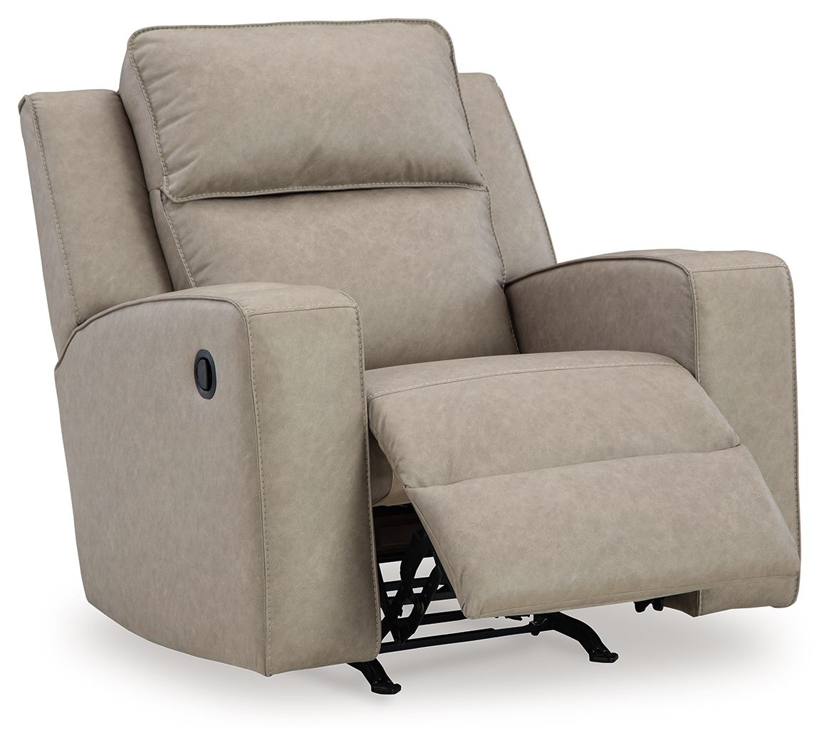 Lavenhorne - Rocker Recliner - Faux Leather - Pebble - Image 3