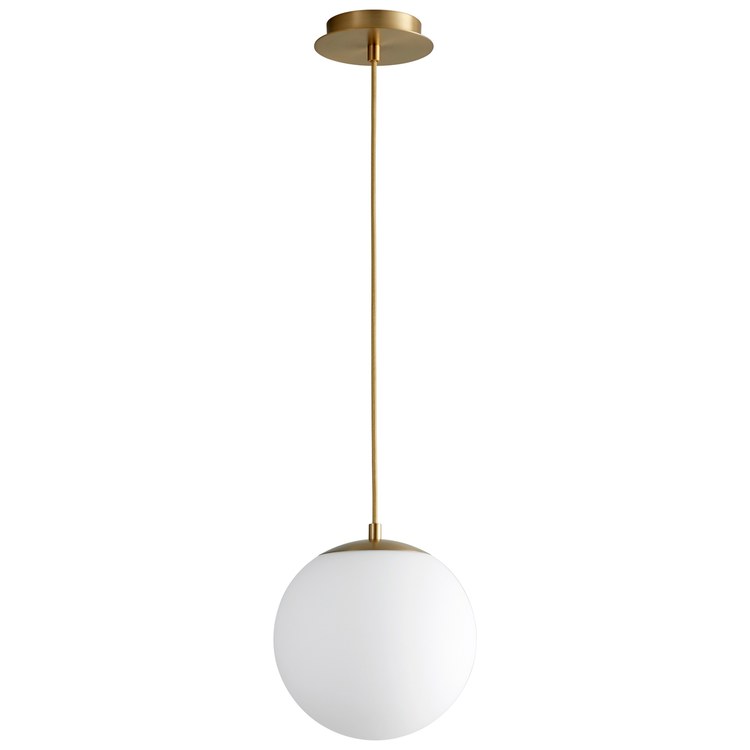 Luna Single-Light 10" Globe Pendant - Aged Brass - Image 1