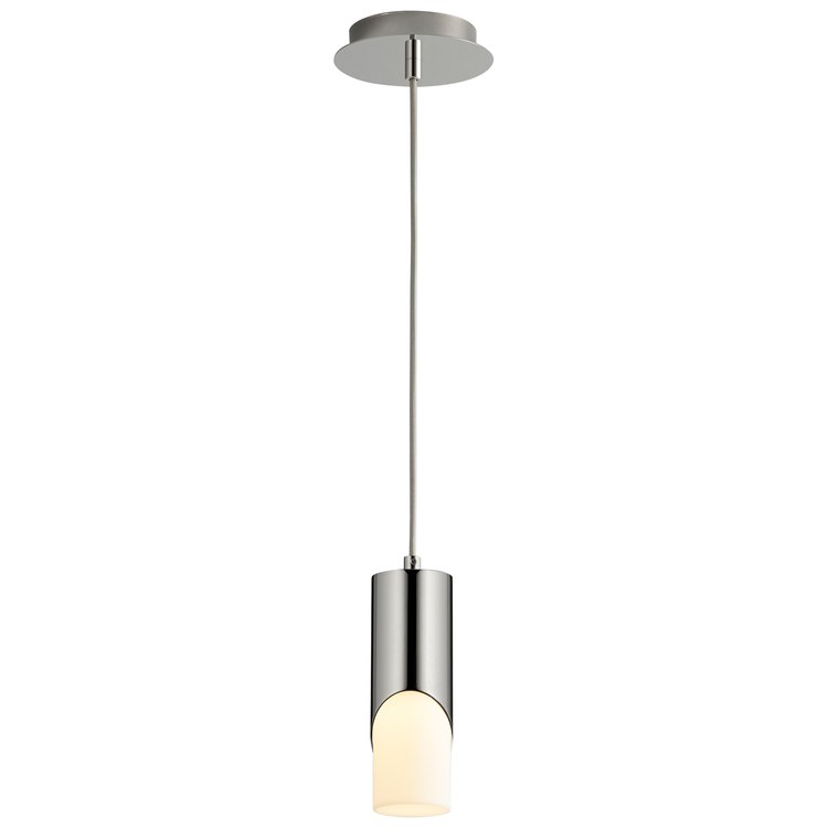 Ellipse Single-Light Short 2.75" Mini Pendant with Acrylic Shade - Polished Nickel - Image 2
