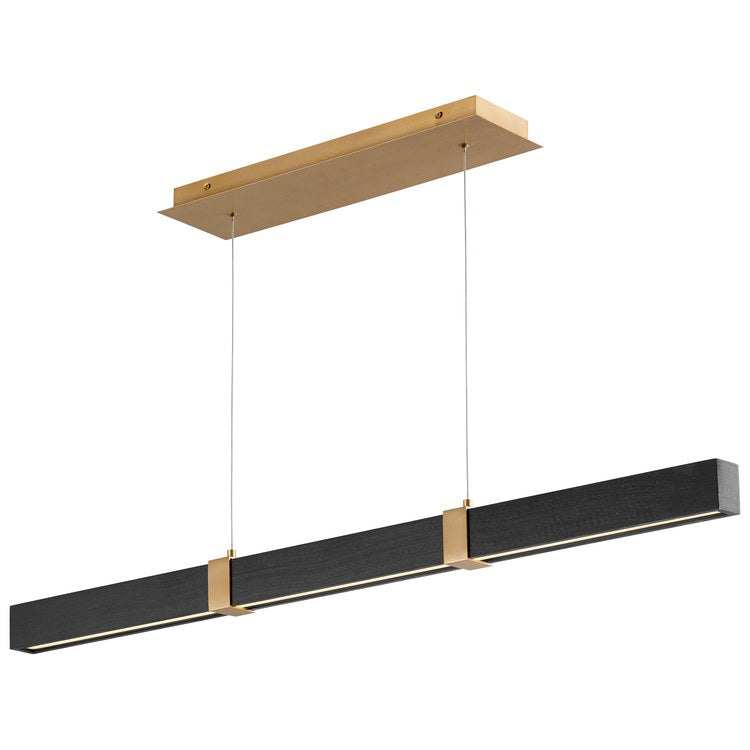 Decca Single-Light 48" Linear Pendant - Aged Brass/Black Oak - Image 2