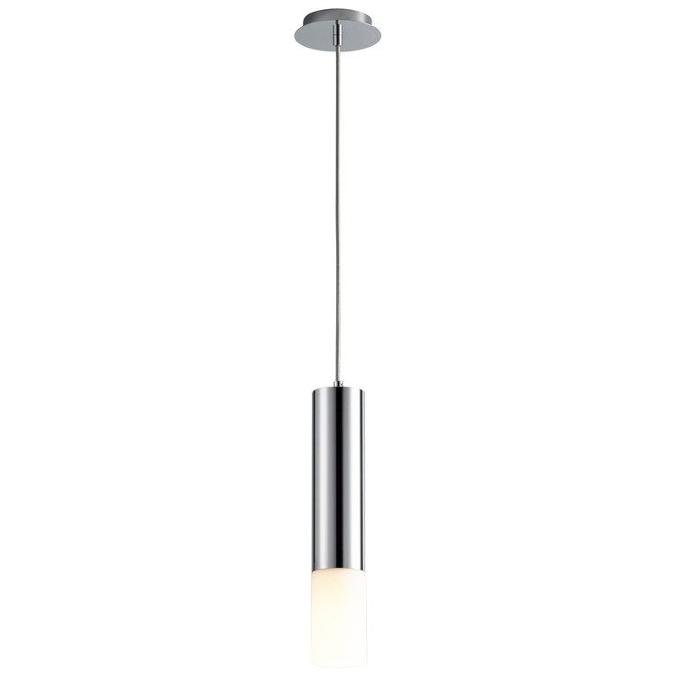 Opus Single-Light LED Mini Pendant with Glass Shade - Polished Chrome - Image 2