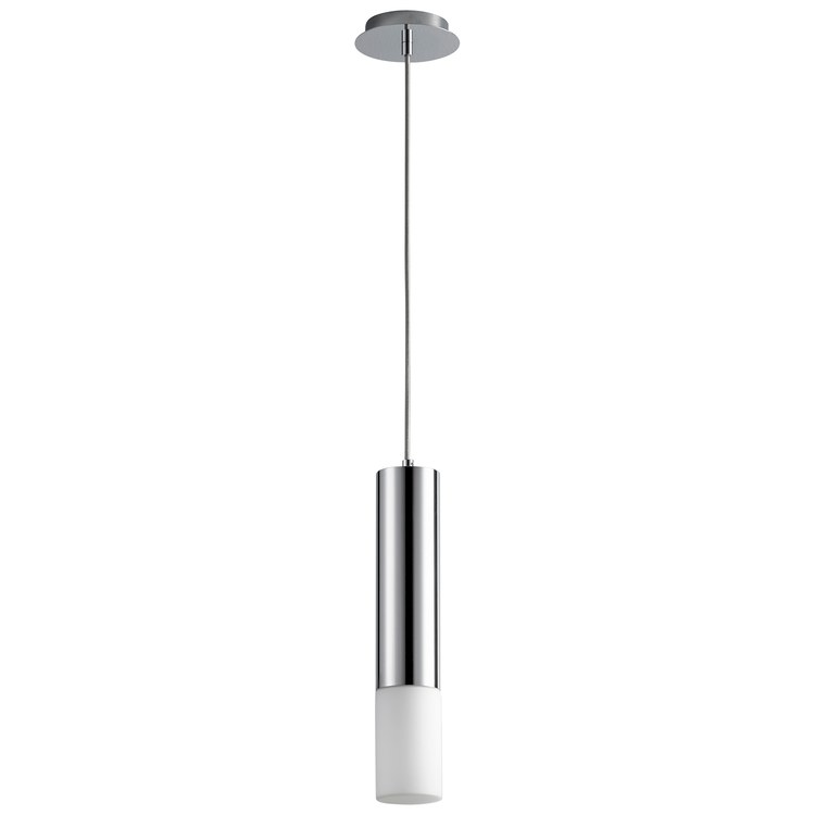 Opus Single-Light LED Mini Pendant with Glass Shade - Polished Chrome - Image 1