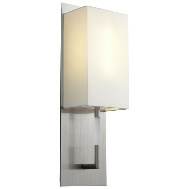 Epoch Single-Light Wall Sconce with Fabric Shade - Satin Nickel - Image 2