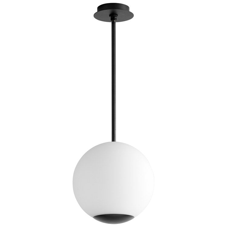 Terra Single-Light 12" LED Globe Pendant - Black - Image 1