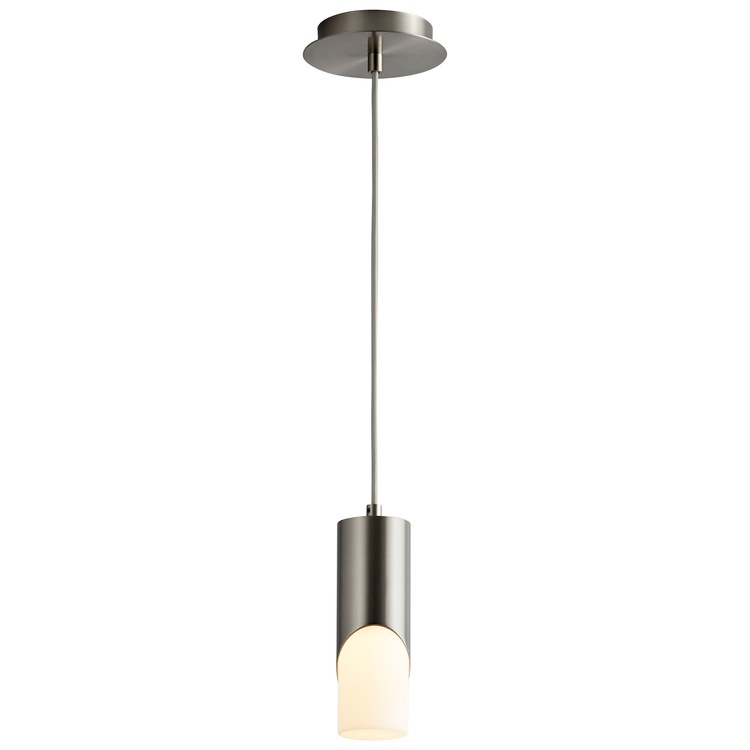 Ellipse Single-Light Short 2.75" Mini Pendant with Acrylic Shade - Satin Nickel - Image 2